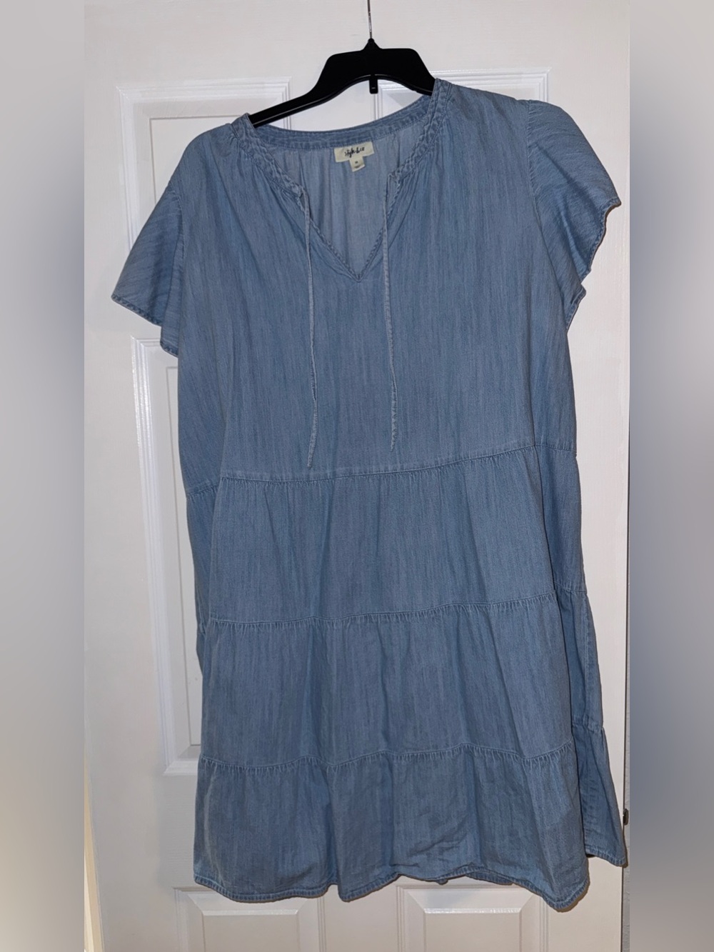 Light Blue Tiered denim Dress